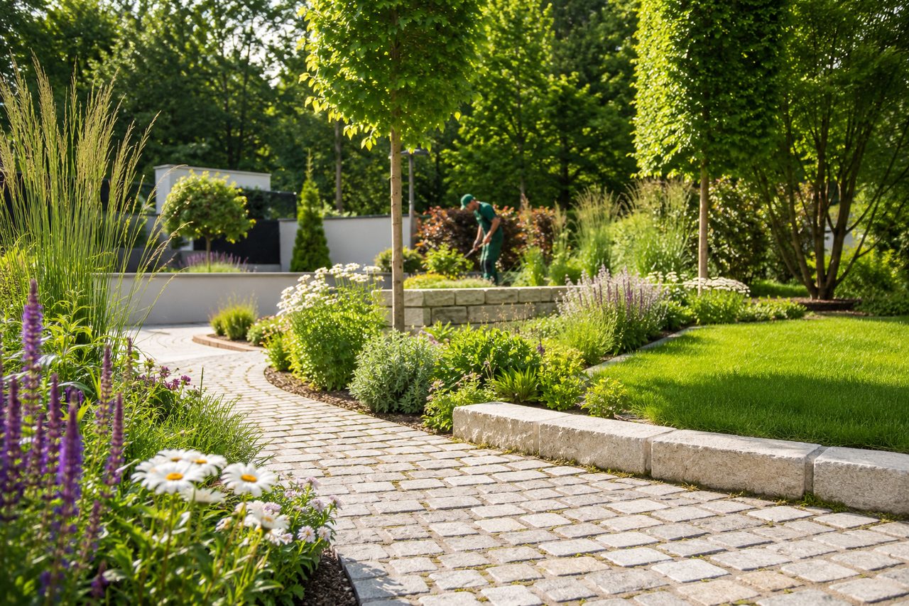 Professionell angelegter Garten im Garten- und Landschaftsbau